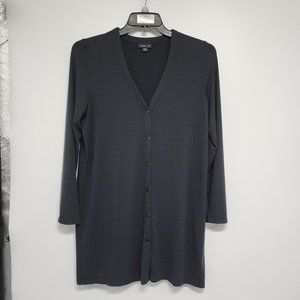 J. Jill Wearever Collection Size Small Black Tunic Dress Button Front Rayon